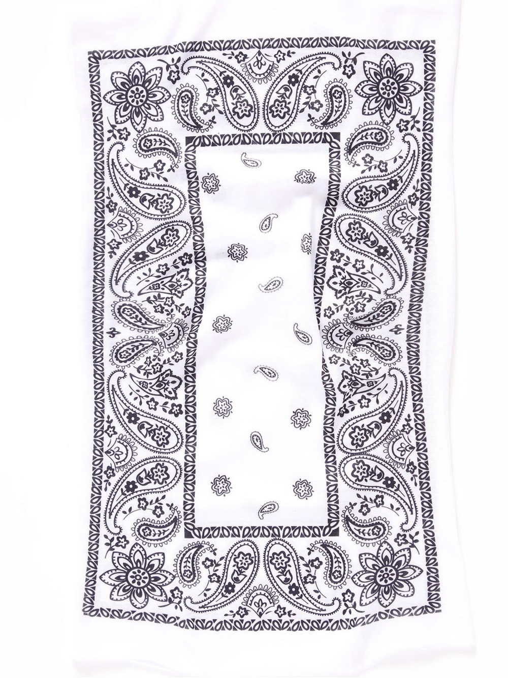 WHITE PAISLEY BANDANA FACE MASK